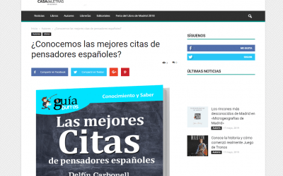«GuíaBurros: Las mejores citas», se hace eco en el medio especializado Casa de Letras